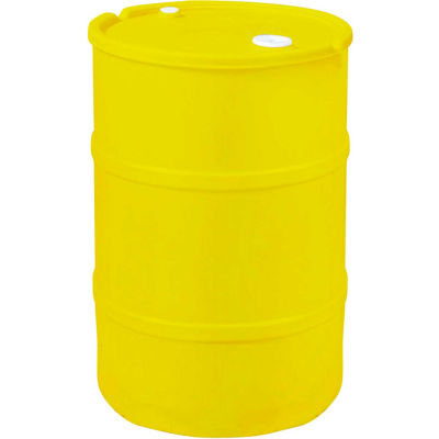 closed head plastic gallon bung ch ss lock drum barrel lever yellow roto molding drums pails globalindustrial barrels handling material