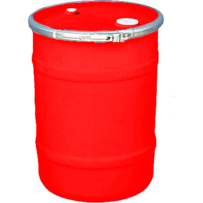 US Roto Molding 15 Gallon Plastic Drum SS-OH-15 - Open Head with Bung Cover - Lever Lock - Red