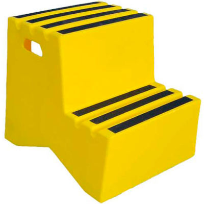 2 Step Plastic Step Stand - Yellow 21"W x 24-1/2"D x 19-1/2"H - ST-2 YEL