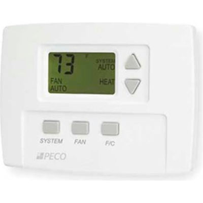 PECO Commercial Digital Fan Coil Thermostat With Auto-Cool-Heat-Off Switch, Staged 3-Speed Fan
