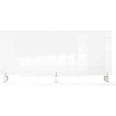 Ghent Clear Partition Extender with Attachable Clamps, 18"H x 59"W