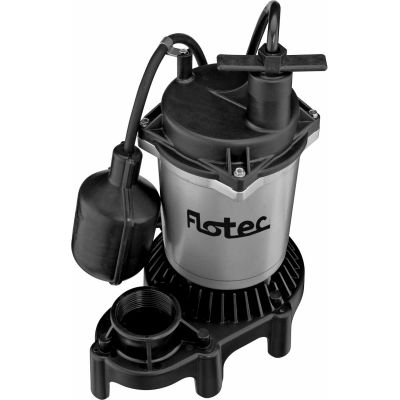 Flotec Submersible Thermoplastic Sump Pump 1/2 HP, Tethered Switch