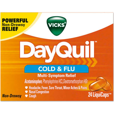 Vicks® DayQuil™ Cold & Flu LiquiCaps, 24/Box, 24 Box/Carton