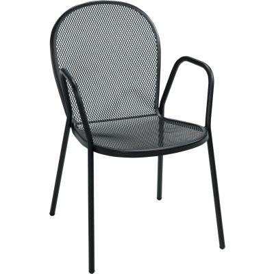 Premier Hospitality Furniture Bistro Outdoor Metal Chair With Arms - Pkg Qty 4
