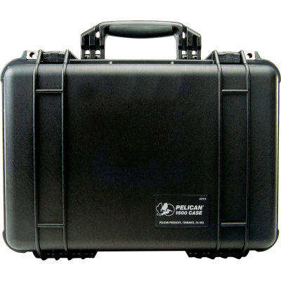 Pelican 1500 Watertight Medium Case With Foam 16-3/4" x 11-3/16" x 6-1/8", Black