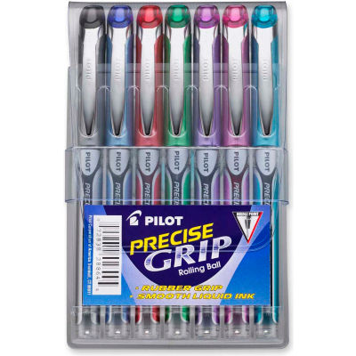 Pilot® Precise Grip Rolling Ball Pen, Extra Fine, 0.5mm, Assorted Ink, 7/Pack