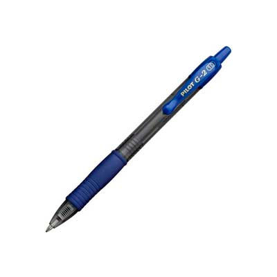 Pilot® G2 Gel Retractable Rollerball Pen, Bold, 1.0mm, Blue Ink, Dozen