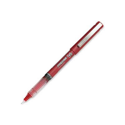 Pilot® Precise V5 Rolling Ball Pen, Non-Refillable, Extra Fine, 0.5mm, Red Ink, Dozen
