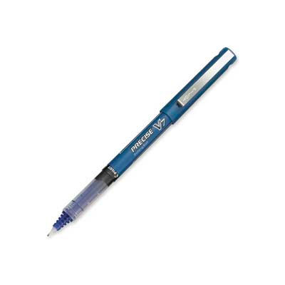 Pilot® Precise V7 Rolling Ball Pen, Non-Refillable, Fine, 0.7mm, Blue Ink, Dozen