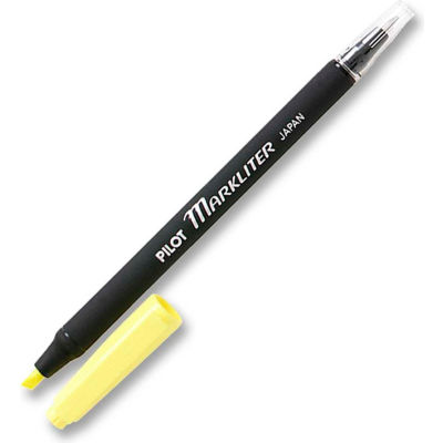 Pilot® Markliter Ball Pen/Highlighter, Chisel Tip, Black/Yellow Ink, Dozen