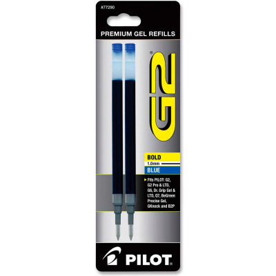 Pilot® G2 Gel Pen Refill, Bold, Blue Ink, 2/Pack