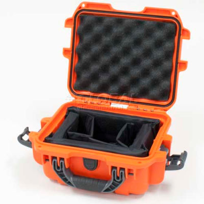 Nanuk 905 Case w/Padded Divider, 12-1/2"L x 10"W x 6"H, Orange