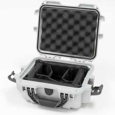 Nanuk 905 Case w/Padded Divider, 12-1/2"L x 10"W x 6"H, Silver
