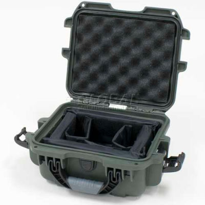 Nanuk 905 Case w/Padded Divider, 12-1/2"L x 10"W x 6"H, Olive