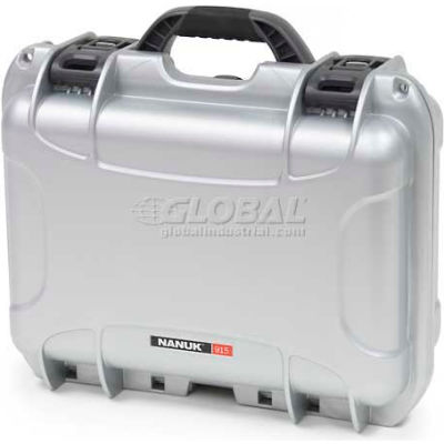 Nanuk 915 Case, 15-3/8"L x 12-1/8"W x 6-13/16"H, Silver