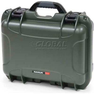 Nanuk 915 Case, 15-3/8"L x 12-1/8"W x 6-13/16"H, Olive