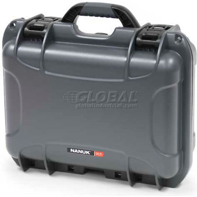 Nanuk 915 Case, 15-3/8"L x 12-1/8"W x 6-13/16"H, Graphite
