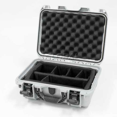 Nanuk 915 Case w/Padded Divider, 15-3/8"L x 12-1/8"W x 6-13/16"H, Silver