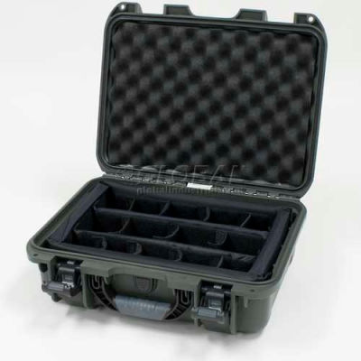 Nanuk 920 Case w/Padded Divider, 16-11/16"L x 13-3/8"W x 6-13/16"H, Olive