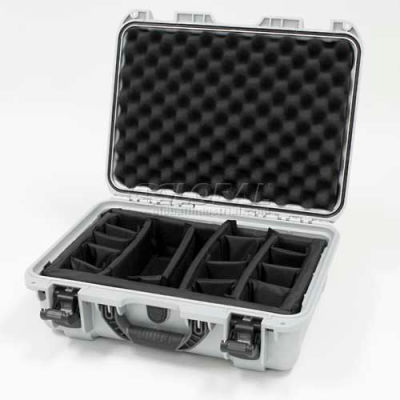 Nanuk 925 Case w/Padded Divider, 18-11/16"L x 14-13/16"W x 7"H, Silver