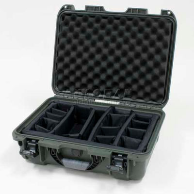 Nanuk 925 Case w/Padded Divider, 18-11/16"L x 14-13/16"W x 7"H, Olive