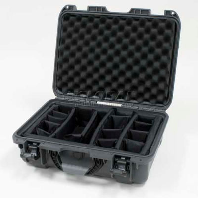 Nanuk 925 Case w/Padded Divider, 18-11/16"L x 14-13/16"W x 7"H, Graphite