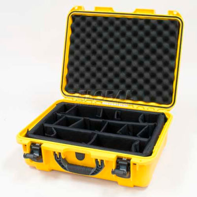 Nanuk 930 Case w/Padded Divider, 19-13/16"L x 16"W x7-5/8"H, Yellow