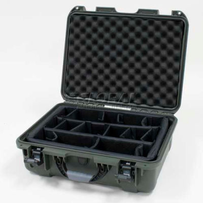 Nanuk 930 Case w/Padded Divider, 19-13/16"L x 16"W x7-5/8"H, Olive