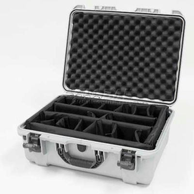 Nanuk 940 Case w/Padded Divider, 21-11/16"L x 16-7/8"W x 8-1/2"H, Silver