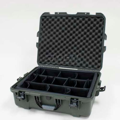Nanuk 945 Case w/Padded Divider, 25-1/8"L x 19-7/8"W x 8-13/16"H, Olive
