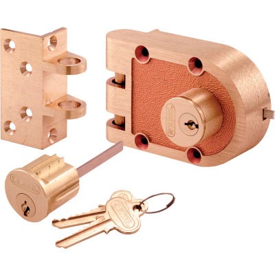 Primeline Products SE 19316 Bronze Deadlock, 688A, Double Cylinder, Angle Strk, Brs Box