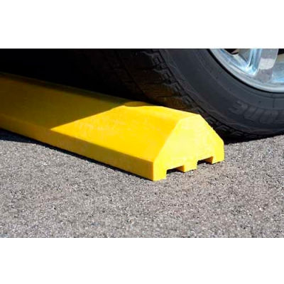Yellow Standard Parking Block with Cable Protection & Hardware - 72" Long