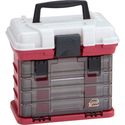 Plano Molding 135402 Drawer Rack System (1) L (4) S Boxes, 11"L x 7-1/4"W x 10"H, Red/Silver - Pkg Qty 2