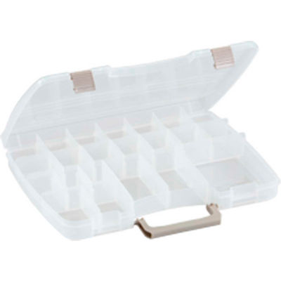 Plano Pro-Latch™ Connectable Satchel 387098 - Large w/ Handle 15"L x 11-1/4"W x 2-1/4"H, Clear - Pkg Qty 2