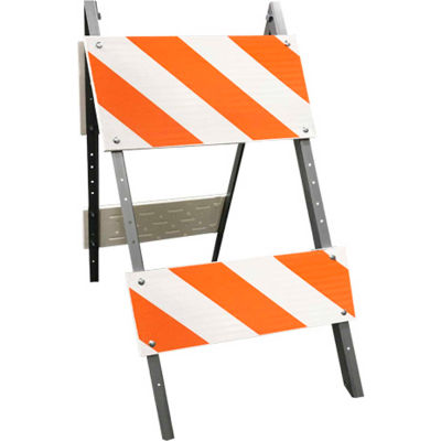 105G-T12EGB8EG Galvanized Steel Leg & Plastic Boards Type II Traffic Barricade
