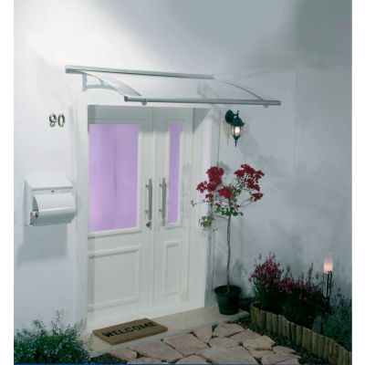 Palram - Canopia Aquila 1500 Door Awning, HG9500, 5'L x 3'W, Clear Panel, Aluminum Frame