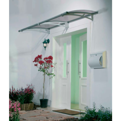 Palram - Canopia Aquila 2050 Door Awning, HG9511, 7'L x 3'W, Grey Panel, Aluminum Frame