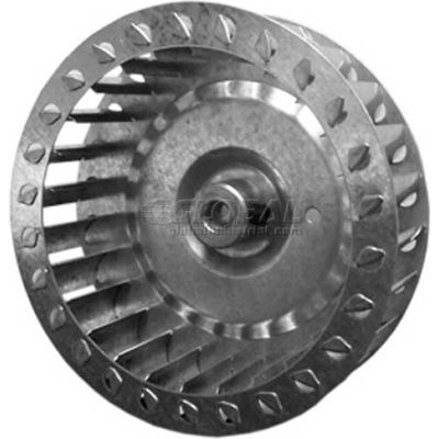 Single Inlet Blower Wheel, 3-27/32" Dia., CCW, 4500 RPM, 1/4" Bore, 1-1/4"W, Galvanized