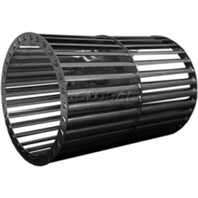 Double Inlet Blower Wheel, 5-13/32" Dia., CCW, 3600 RPM, 3/8" Bore, 6-55/64"W, Galvanized