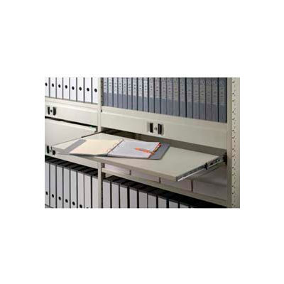 Clipper ® Sliding Reference Shelf, 36"W X 18"D, Extends 12", Champagne