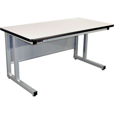 Pro-Line 60 x 30 CHD6030C-A31 Fixed Height Cantilever Heavy Duty ESD Laminate Workbench- Gray