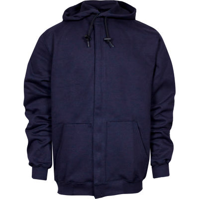 National Safety Apparel® Heavyweight Zip Front FR Sweatshirt, L-T, Navy, C21IF05LGT