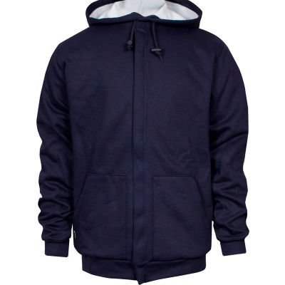 National Safety Apparel® Heavyweight Lined Zip Front FR Hoodie, S, Navy, C21IFWE05SM