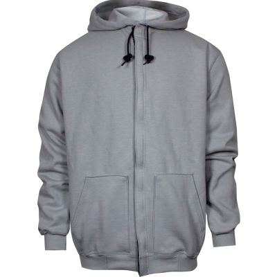 National Safety Apparel® Heavyweight Zip Front FR Sweatshirt, M, Gray, C21IG05MD