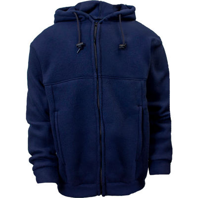 National Safety Apparel® Flame Resistant Deluxe Zip Fleece, L, Navy, C23FL05LG