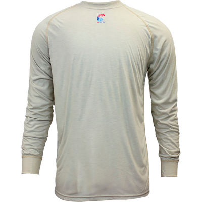 National Safety Apparel® Flame Resistant Control T-Shirt, S, Khaki, C51FRSRSM