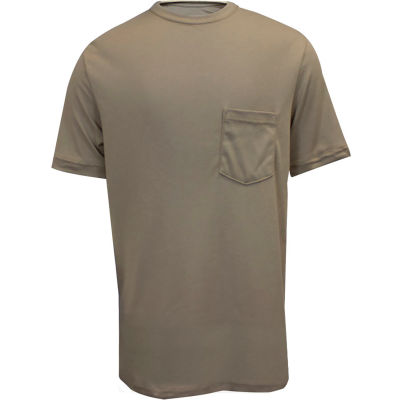 National Safety Apparel® FR Classic Cotton Short Sleeve T-Shirt, L, Khaki, C54PALG