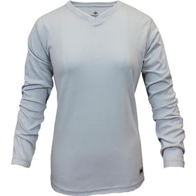 National Safety Apparel® Women's Classic Cotton FR Long Sleeve T-Shirt, S, Gray, C54PGLSWSM