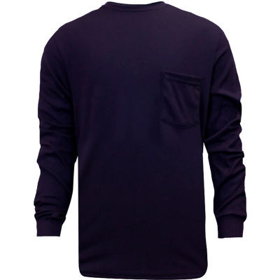 National Safety Apparel® FR Classic Cotton Long Sleeve T-Shirt, XL, Navy, C54PILSXL