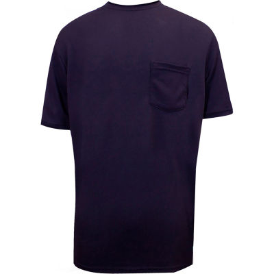 National Safety Apparel® FR Classic Cotton Short Sleeve T-Shirt, XL, Navy, C54PIXL